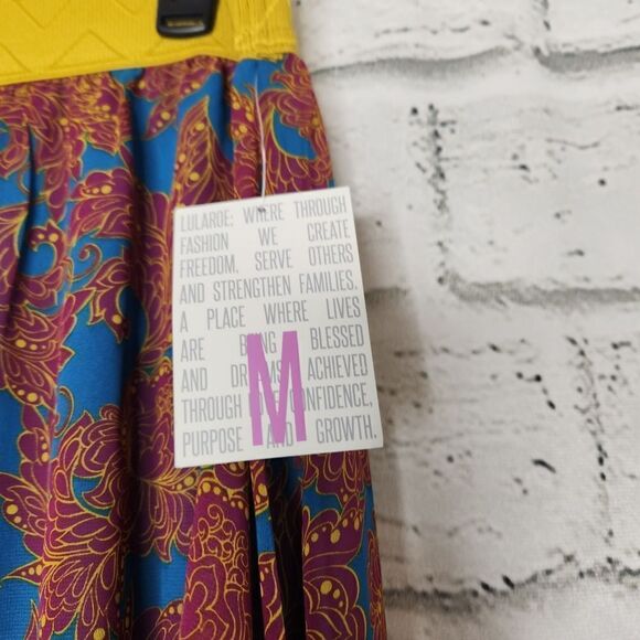 LuLaRoe Lola Skirt Womens Size Medium Pull On A Line Colorful Knee Length - Picture 9 of 11
